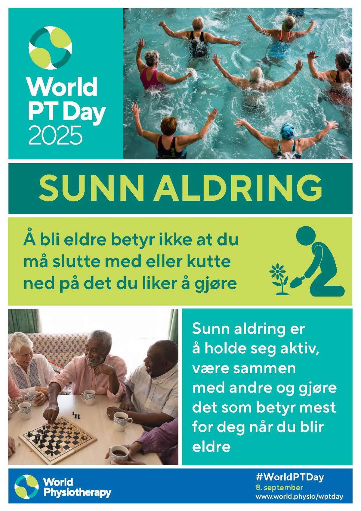 Plakat for internasjonale fysioterapidagen 2025 - Klikk for stort bilde