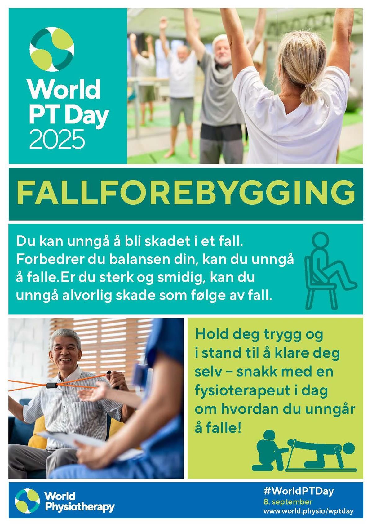 Plakat for internasjonale fysioterapidagen 2025 - Klikk for stort bilde